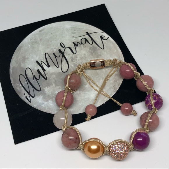 Natural Rhodochrosite & Imperial Jasper Bracelet - Picture 1 of 1